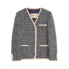 Valentino Boucle Wool Blend Jacket With Contrast Trim