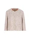 Valentino Garavani Embroidered Ribbon Tweed Jacket In Multi