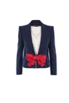 Valentino Tailored Bow-detail Jacket Crafted From Lightweight Viscose