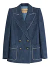 Valentino Garavani Women Double-breasted Denim Jacket In Blue