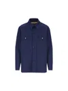 Valentino Button-up Long-sleeved Jacket In Blue