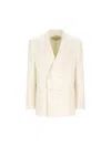 Valentino Double-breasted Peak-lapel Blazer In Neutral