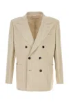 Valentino Textured Linen Viscose Jacket In Neutral