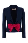Valentino Tailored Bow-detail Jacket Crafted From Lightweight Viscose In Multi