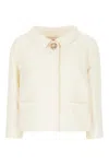Valentino Crepe Couture Jacket For In White