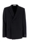 Valentino Wool Blazer With Back Vent And Notch Lapel In 598
