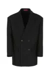 Valentino Padded Shoulders Structured Wool Blazer In Black