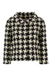 Valentino Extra Large Houndstooth Tweed Jacket In Black