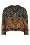 Valentino Cotton Blazer With Printed Intricate Pattern In Multi