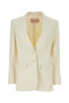 Valentino Single-breasted Blazer In Wool And Silk In White