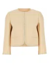 Valentino Garavani Women Cream Crepe Couture Blazer In Yellow