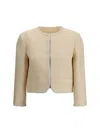 Valentino Garavani Women Cream Crepe Couture Blazer In Beige