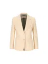 Valentino Single-breasted Long-sleeved Blazer In Betulla