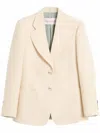 Valentino Wool And Silk Single-breasted Jacket In Neutral
