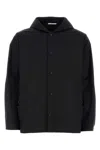 Valentino Hooded Overshirt In Tech Fabric In Black