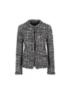 Valentino Garavani Jackets In Black/medium Gray/white