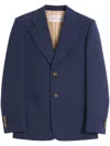 Valentino Garavani Single-breasted Virgin Wool Blazer With Mirror Lapels In Blue