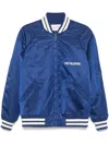 Valentino Nylon Bomber Jacket Light Padding In Blue