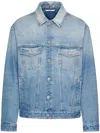 Valentino Buttoned Long-sleeved Denim Jacket In Blue