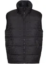 Valentino Iconographe High Neck Padded Quilted Vest In Blue