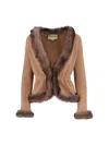Valentino Cashmere And Shearling Jacket In Brown