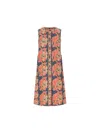 Valentino Floral Jacquard Midi Dress In Indigo/multicolor