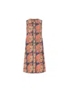 Valentino Floral Jacquard Midi Dress In Indigo/multicolor