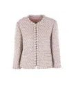Valentino Garavani Embroidered Ribbon Tweed Jacket In Multi