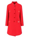 Valentino Womens Paris Embellished Regular-fit Wool And Cashmere Wool Coat In Red