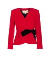 Valentino Tailored Jacket With Bow Detail And Long Sleeves In Red