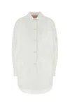 Valentino Giubbino Oversize In Misto Cotone Bianco Donna In White