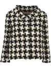Valentino Extra Large Houndstooth Tweed Jacket In White