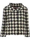 Valentino Extra Large Houndstooth Tweed Jacket In White