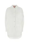 Valentino Giubbino Oversize In Misto Cotone Bianco Donna In White