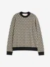 Valentino Crewneck Wool Jumper With Toute La V Jacquard Pattern