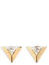 Valentino Triangular Crystal Stud Earrings In Gold