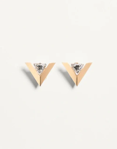 VALENTINO GARAVANI VALENTINO GARAVANI JE LES V METAL AND CRYSTAL EARRINGS WOMAN GOLD/CRYSTAL UNI