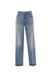 Valentino Womens Denim Blu Lav Chiaro Embroidered Straight-leg Denim Jeans In Blue
