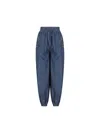 Valentino Garavani Balloon Fit Chambray Cotton Denim Pants In Blue
