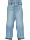 Valentino Embroidered Denim Trousers Woman Light Denim 28