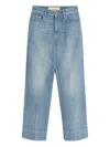 Valentino Womens Medium Blue Denim Faded-wash Straight-leg Denim Jeans In Blue