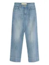 Valentino Womens Medium Blue Denim Faded-wash Straight-leg Denim Jeans In Blue