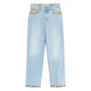Valentino Embroidered Denim Trousers Woman Light Denim 28 In Blue