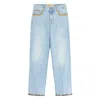 Valentino Embroidered Denim Trousers Woman Light Denim 28 In Blue