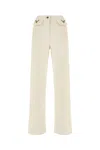 Valentino Vgold Low-rise Wide-leg Jeans In White