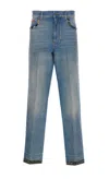 Valentino Straight-fit Denim Pants With Colorful Embellishments In Blue
