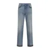 Valentino Straight-fit Denim Pants With Colorful Embellishments In Blue