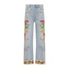 Valentino Embroidered Jeans In Blue