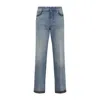 Valentino Straight-fit Denim Pants With Colorful Embellishments In Blue