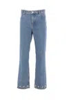 Valentino Five-pocket Jeans With Studs And Eyelets In Blue